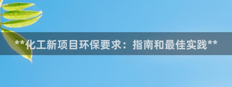 亿万先生游戏：**化工新项目环保要求：指南和最佳实践**