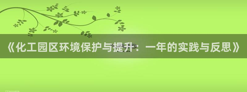 亿万番外：《化工园区环境保护与提升：一年的实践与反思》